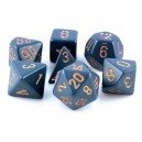 Dusty Blue/Copper Opaque Dice